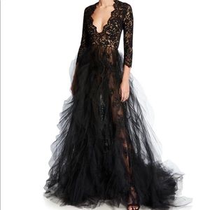 Oscar de la Renta FW2019 Floral Lace & Tulle Gown